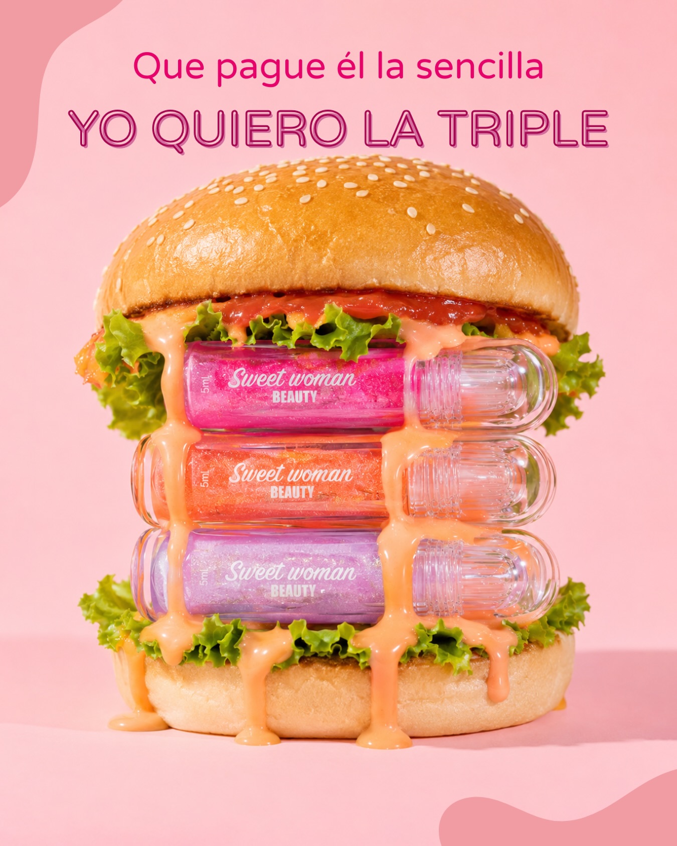 💄 Si nos van a preguntar cuál queremos... ya saben la respuesta. 🤭La triple, por favor. 🍔✨#TrendRD #Labiales #Humor #hamburguesatriple #InkaAccesorios