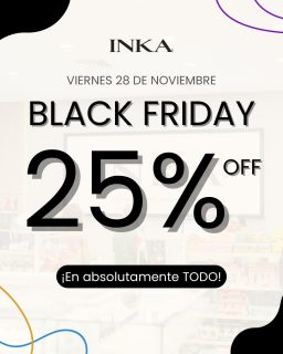 ✨ ¡BLACK FRIDAY en INKA este viernes 29! ✨
Un día completo para aprovechar y llevarte todo lo que te encanta. 🌟🖤 25% OFF en accesorios, maquillaje y piercings en todas nuestras sucursales.
💵 Válido solo para pagos en efectivo.💳 10% OFF con tarjeta
✔ Disponible en todas las tiendas excepto en las sucursales de Santiago.🖤 Para los amantes del tattoo:
5% OFF en materiales de tatuar en Santiago San Luis.🛍️ Mínimo de RD$500
🚫 No aplica en materiales de tatuar fuera de Santiago San Luis.
📅 Oferta válida SOLO el viernes 29.👉 Desliza para ver todo y pásate por tu INKA más cercana.#BlackFridayRD #INKAAccesorios #OfertasRD #Descuentos #Accesorios
#Maquillaje #PiercingsRD #TattooSupplyRD #TiendasRD #SantoDomingo
#SantiagoRD #BlackFridayDeals #BlackFriday2025