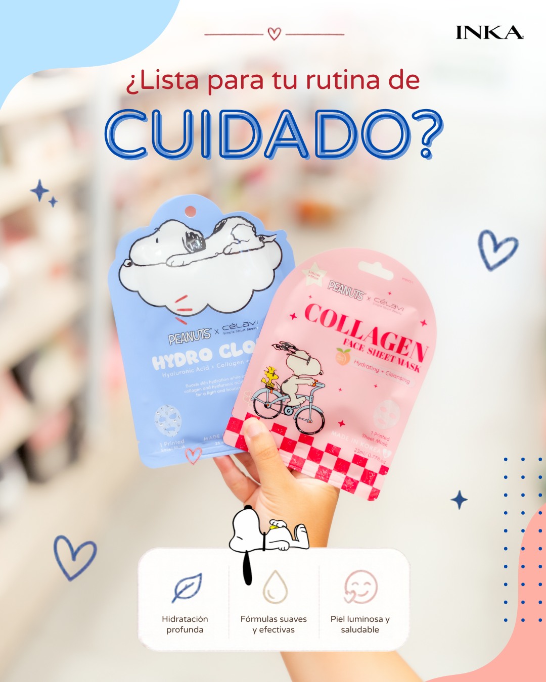 ¿Team azul 💙 o team rosada 💗? ¡Comenta tu favorita! 👇

Tu momento de self-care también puede ser cute: mascarillas de Peanuts para darle un extra de cariño a tu rutina. 🐶✨

#InkaAccesorios #InkaGirl #SkincareRD #SelfCareMood #Peanuts