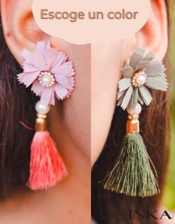 aretes grandes florales