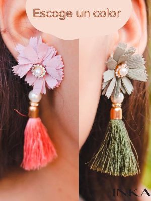 aretes grandes florales