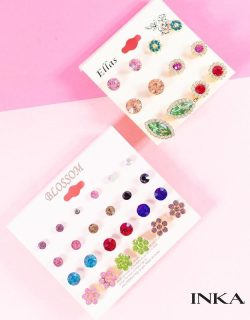 aretes pequeños de colores