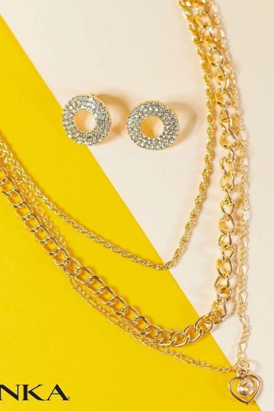 juego de collares y aretes