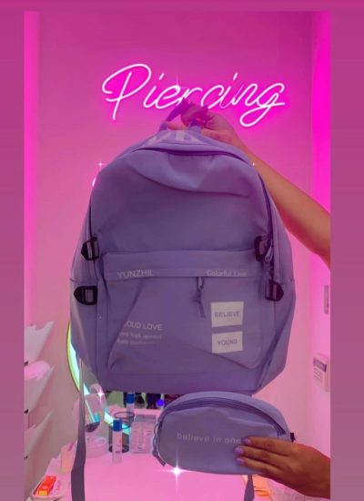 mochila multiuso morada